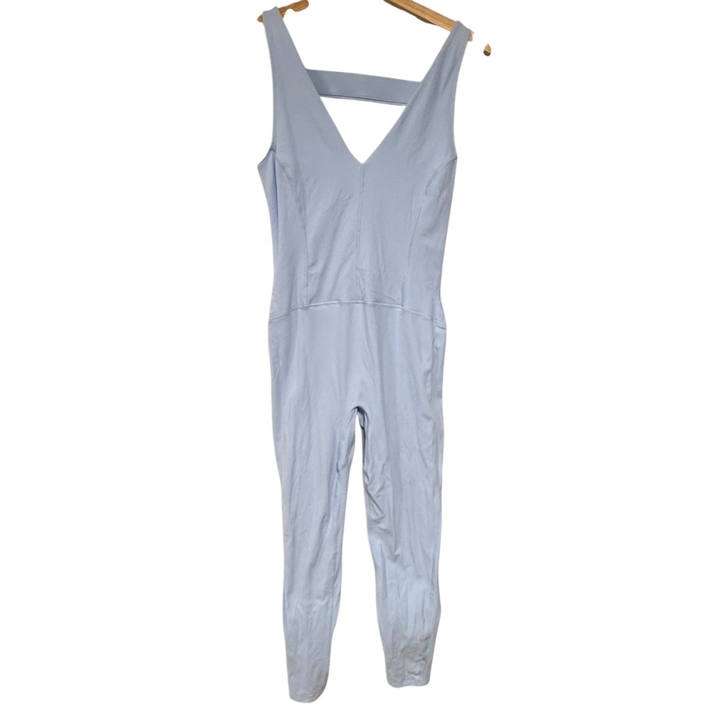 FP Movement Free People Good Karma Jumpsuit Light Blue Yoga Activewear Large